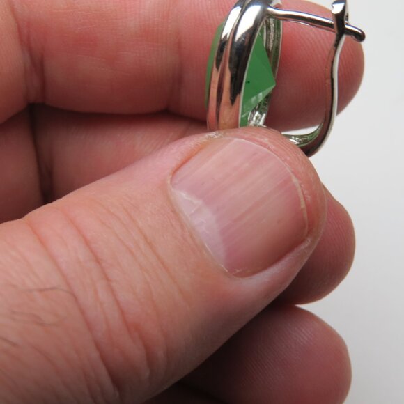 Sterling Silver Jade Earring - Picture 4 of 6